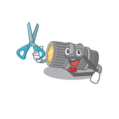 Cool Barber underwater flashlight mascot design style