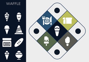 Modern Simple Set of waffle Vector filled Icons
