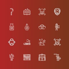 Fototapeta premium Editable 16 skull icons for web and mobile