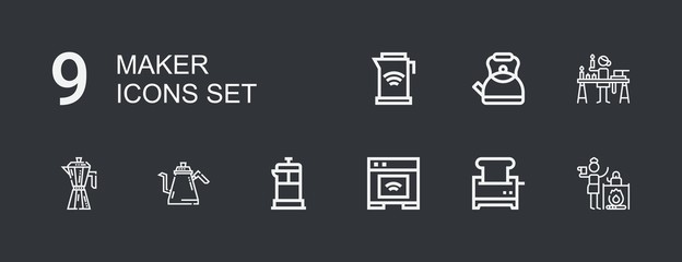 Editable 9 maker icons for web and mobile