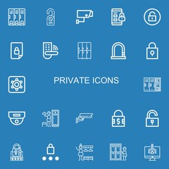 Editable 22 private icons for web and mobile