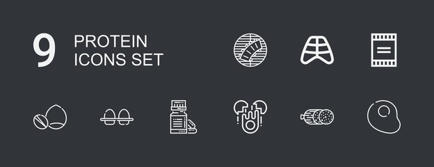 Editable 9 protein icons for web and mobile