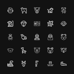 Editable 25 zoo icons for web and mobile