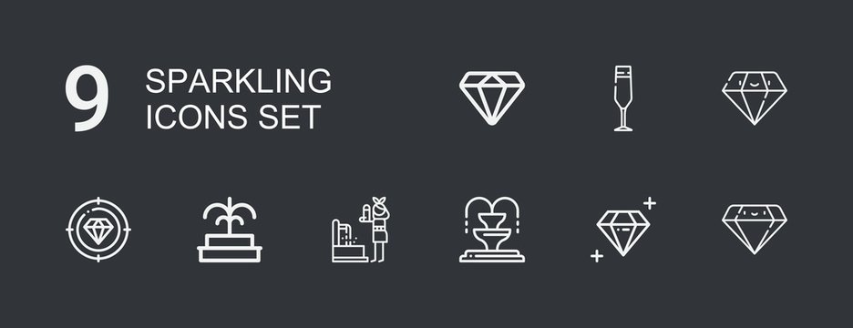 Editable 9 sparkling icons for web and mobile