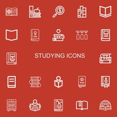 Editable 22 studying icons for web and mobile