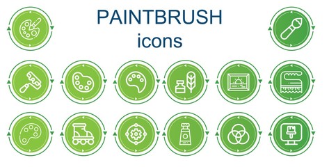 Editable 14 paintbrush icons for web and mobile
