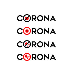 covid-19 corona virus logo icon design