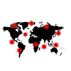 Fototapeta na wymiar covid-19 corona virus world map logo icon design