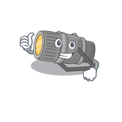 Cool underwater flashlight cartoon design style making Thumbs up gesture