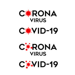 covid-19 corona virus logo icon design