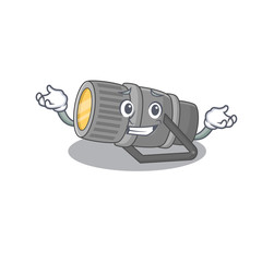Happy face of underwater flashlight mascot cartoon style