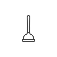 Toilet plunger line icon. linear style sign for mobile concept and web design. toilet washing plunger outline vector icon. Symbol, logo illustration. Vector graphics