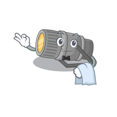 Obraz premium A design of underwater flashlight cartoon character working as waiter