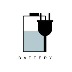 Battery charge indicator icons in flat style vector illustration.