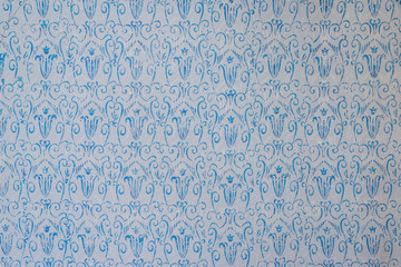 Vintage wall decor made of blue pinstriping and white backgroud. Beautiful retro wall decor.