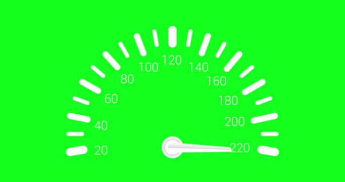 gauge car speed odometer meter green screen dial animation 4k