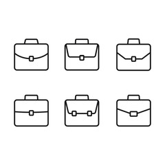 Briefcase line icon, linear style pictogram isolated on white. Suitcase, portfolio symbol.