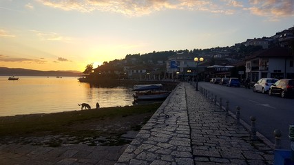 sunset over ochrid