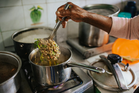 cooking in pan