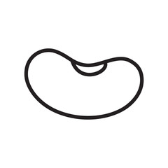 Bean icon. Thin line art logo of bean and soy products. Black simple illustration. Contour isolated vector image on white background. Symbol for jelly sweets - obrazy, fototapety, plakaty