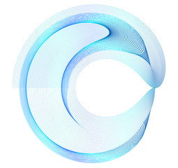 Wavy 3d icon shalfwater Half round design element01