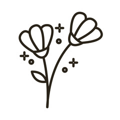 garden roses flowers line style icon