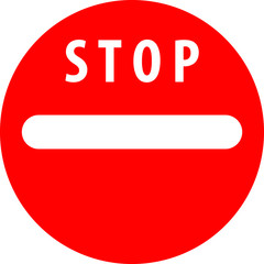 Simple Red Stop Sign with White Text