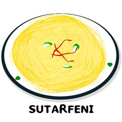 Sutarfeni indian Gujarati Food Vector