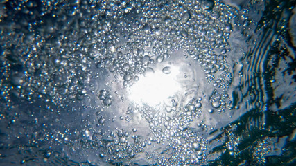 air Bubbles Underwater, Natural Under Water scene