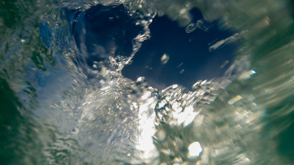 Abstract  Natural underwater background. Water Splash in Blurred Motion