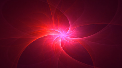 3D rendering abstract red fractal light background