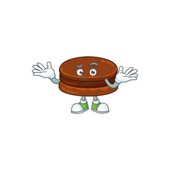 A picture of smirking chocolate alfajor cartoon character design style