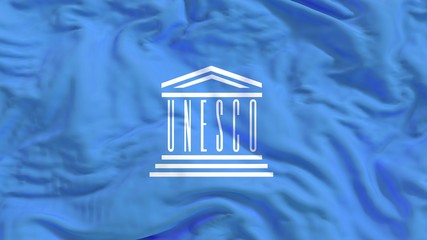 unesco national Flag textile cloth fabric waving 