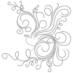 Black outline of adorable bird