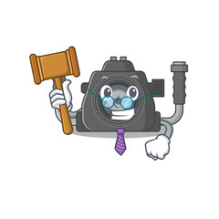 Charismatic Judge underwater camera cartoon character design wearing cute glasses