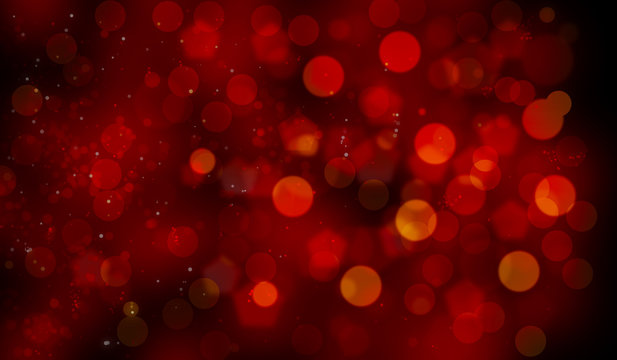 Red bokeh abstract background , gold and black glitter lights