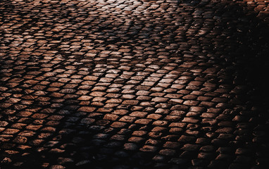 Stone road texture and shadows