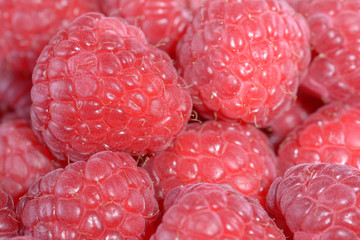 Ripe sweet raspberry close up