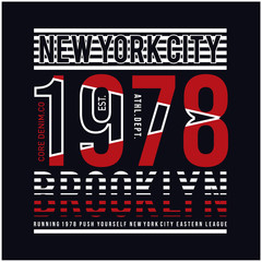 New York Brooklyn typography t-shirt graphics, vectors