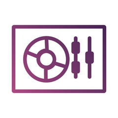 music vinyl player line degradient style icon