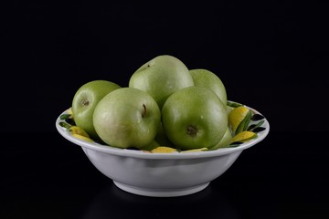 Ripe juicy apples close up
