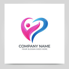 Healthy care logo design. Modern foundation or community symbol logo design.