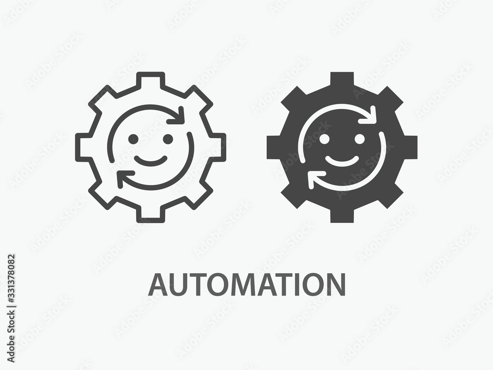 Poster automation icon. vector illustration for graphic and web design.