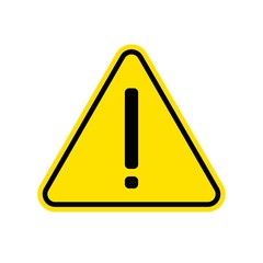 Hazard warning attention sign with exclamation mark symbol