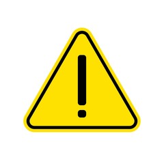 Hazard warning attention sign with exclamation mark symbol