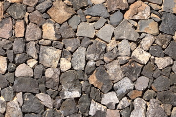 Texture of a grey granite stone wall for background