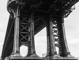 Manhattan Bridge Pier in Black and White