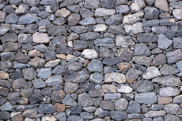 Texture of a grey granite stone wall for background