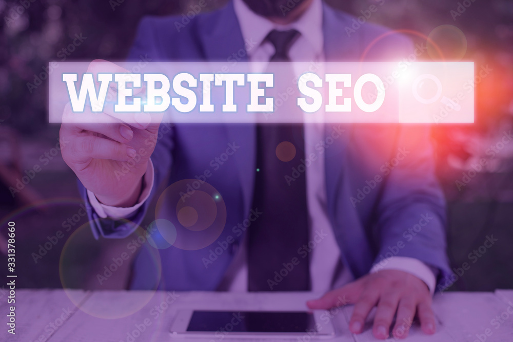 Poster conceptual hand writing showing website seo. concept meaning tactics used to increase the amount of 