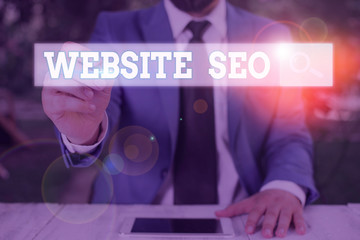 Conceptual hand writing showing Website Seo. Concept meaning tactics used to increase the amount of...